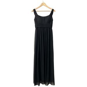 Azazie Black Long Corset Back Bridesmaid Dress